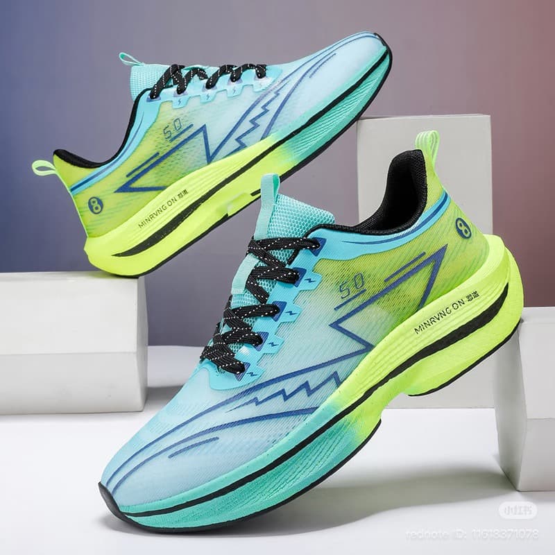 Unisex Waterproof Marathon Sneakers Breathable Mesh Upper Practical Durable High Elastic Fabric Cool Mosaic Comfortable Shoes 3